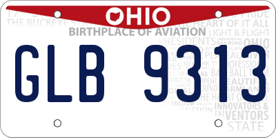OH license plate GLB9313