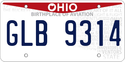 OH license plate GLB9314