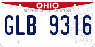 OH license plate GLB9316