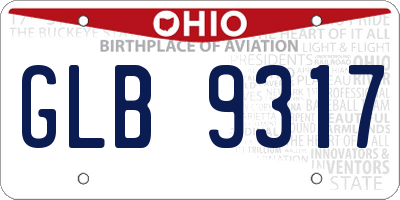 OH license plate GLB9317