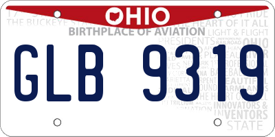 OH license plate GLB9319