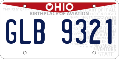 OH license plate GLB9321