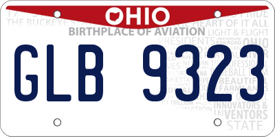 OH license plate GLB9323