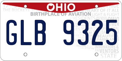 OH license plate GLB9325