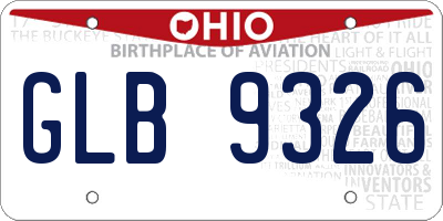 OH license plate GLB9326
