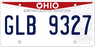 OH license plate GLB9327