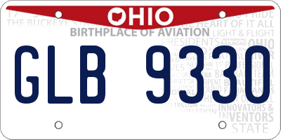OH license plate GLB9330