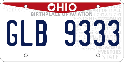 OH license plate GLB9333