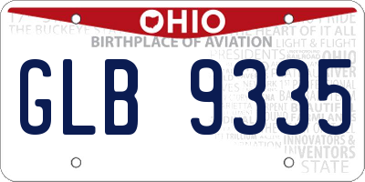 OH license plate GLB9335