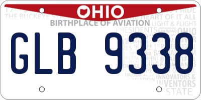 OH license plate GLB9338