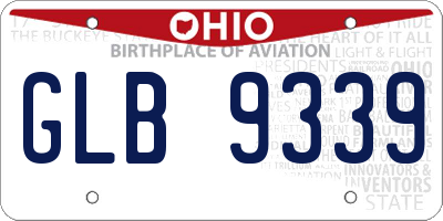OH license plate GLB9339