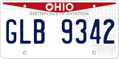 OH license plate GLB9342