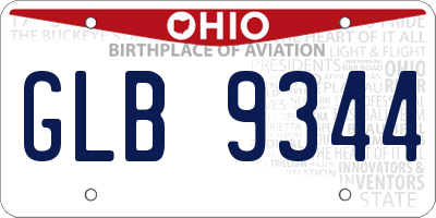 OH license plate GLB9344