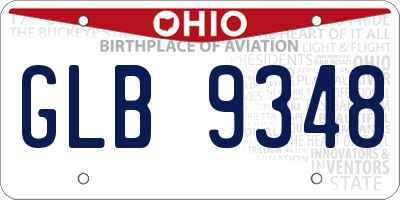 OH license plate GLB9348