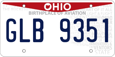 OH license plate GLB9351
