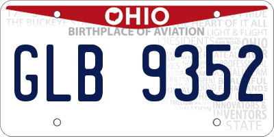 OH license plate GLB9352