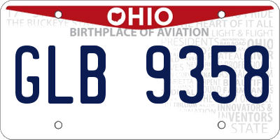 OH license plate GLB9358