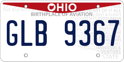 OH license plate GLB9367
