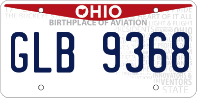 OH license plate GLB9368