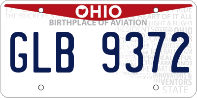 OH license plate GLB9372