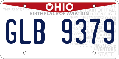 OH license plate GLB9379