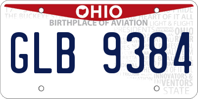 OH license plate GLB9384