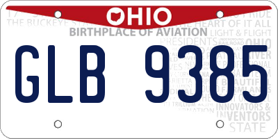 OH license plate GLB9385