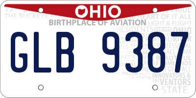 OH license plate GLB9387