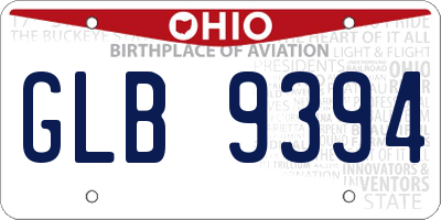 OH license plate GLB9394