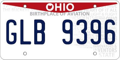 OH license plate GLB9396