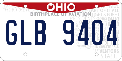 OH license plate GLB9404