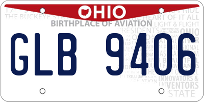 OH license plate GLB9406