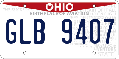 OH license plate GLB9407