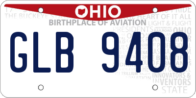 OH license plate GLB9408