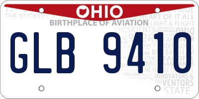 OH license plate GLB9410