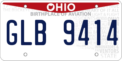 OH license plate GLB9414