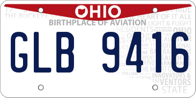 OH license plate GLB9416