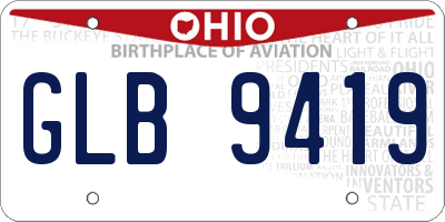 OH license plate GLB9419