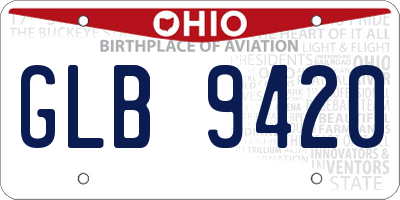 OH license plate GLB9420