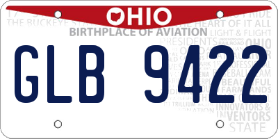 OH license plate GLB9422