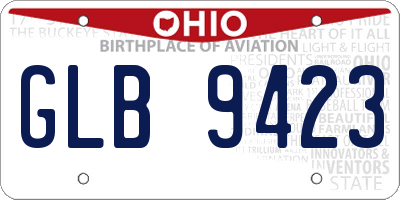 OH license plate GLB9423