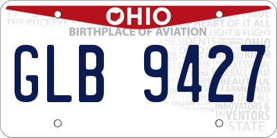 OH license plate GLB9427