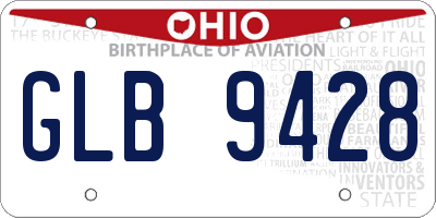 OH license plate GLB9428