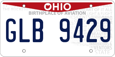OH license plate GLB9429