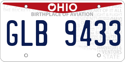 OH license plate GLB9433