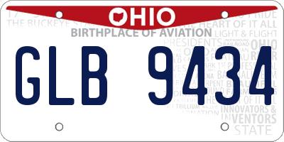 OH license plate GLB9434