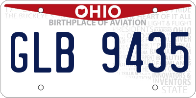 OH license plate GLB9435