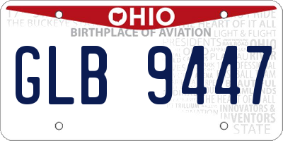 OH license plate GLB9447