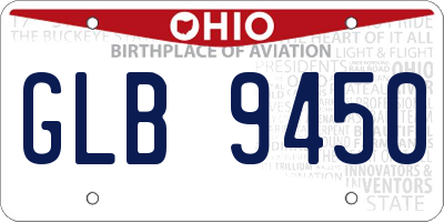 OH license plate GLB9450