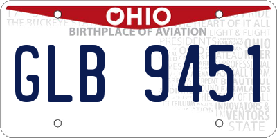 OH license plate GLB9451